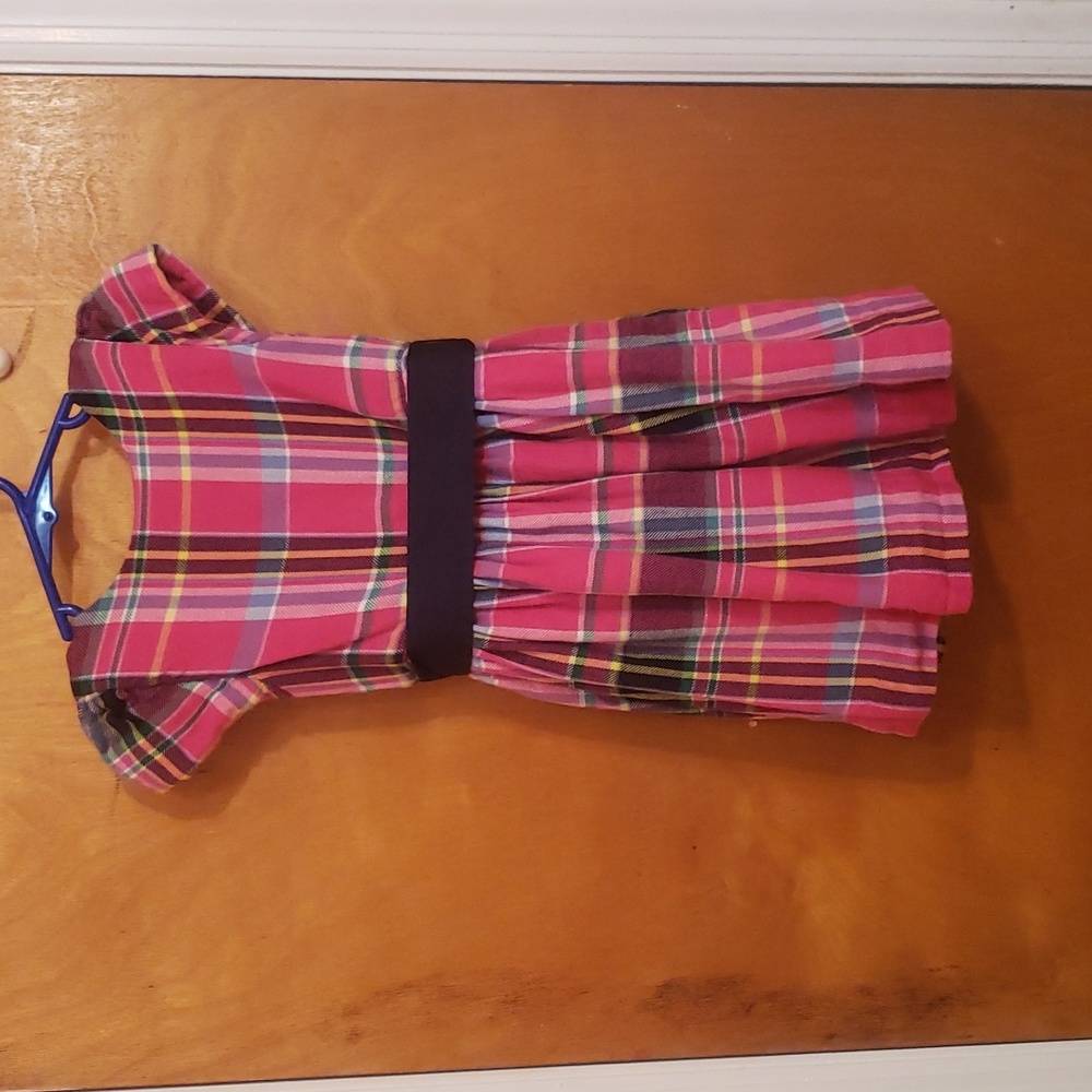 Ralph Lauren Pink plaid flannel dress with ribbon tie
